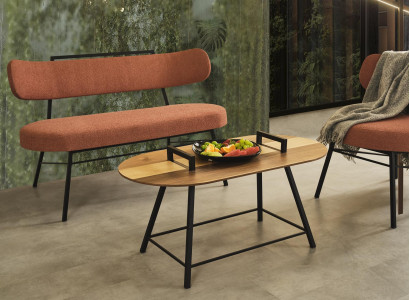 Stool Living room Bench seat Padded seating furniture Fabric Textile Coffee table